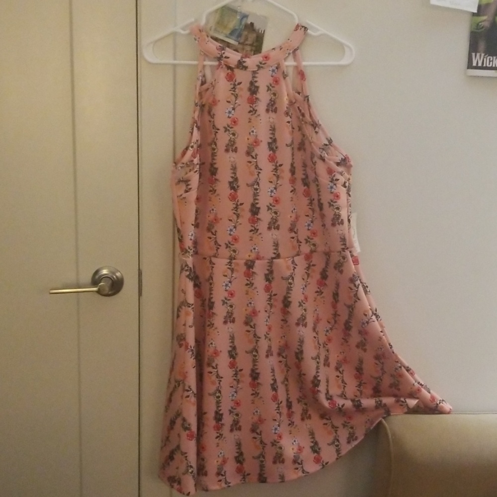 PLUS floral pattern skater dress